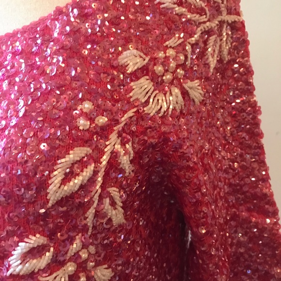 Vintage Pink & White Sequence Cocktail Dress - Picture 2 of 8